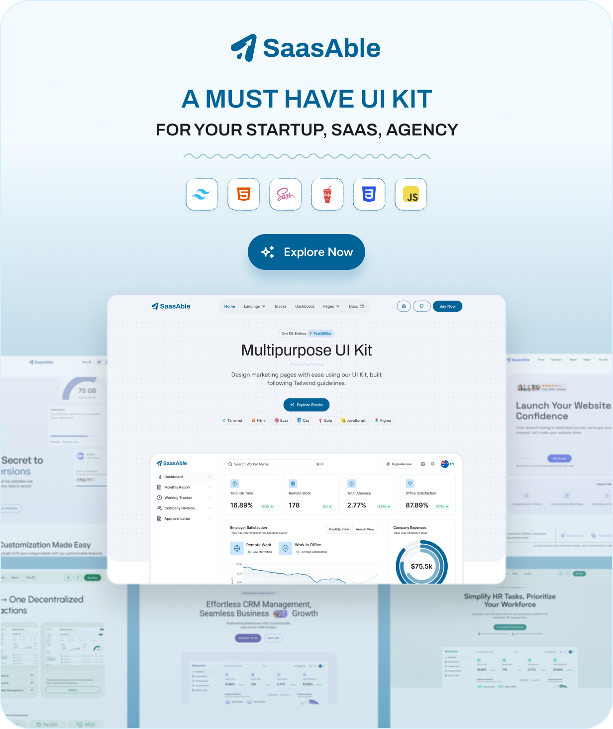 SaasAble - Tailwind Multipurpose UI Kit for Saas, Startup & Agency